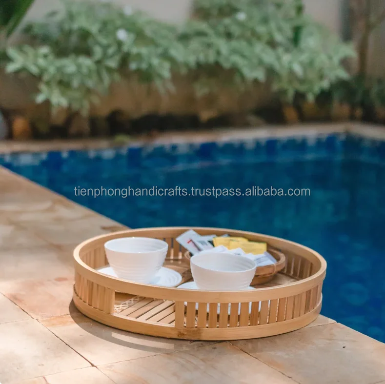 Luxury Style Breakfast Bamboo Serving Tray | Tray for Home, Hotel, Restaurant| Tienphong Handicrafts