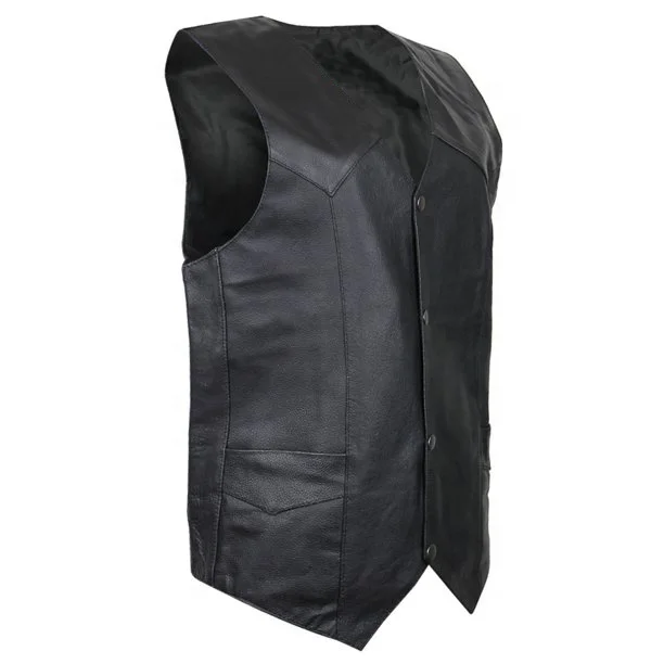 Top Quality New Styles Leather Cowboy Vest Custom Made Motorbike Real Leather Vests OEM Factory Wholesales