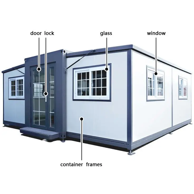 20 or 40ft expandable folding container house customized  steel prefab house office mobile Folding luxury prefabricated house