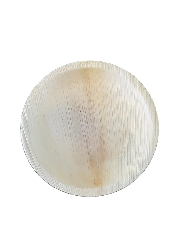 Biodegradable Bamboo Dinnerware 8 Inches Go Green Wood Style Disposable Fruit Dessert Plates Pack 50pcs for Parties