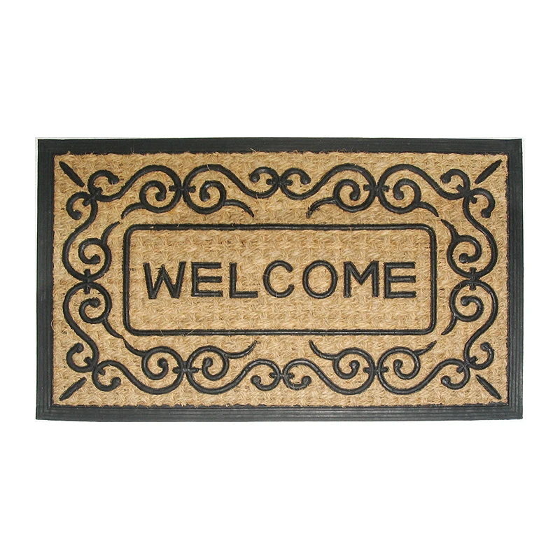 Top selling Rubber backed brush coir mats 45x60cm  New Design Non Slip Water Absorbent Door Mat available