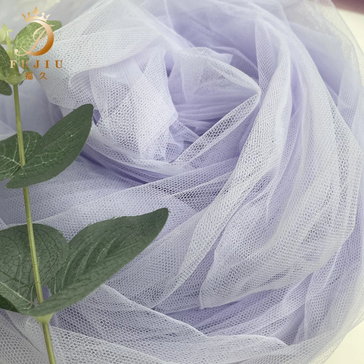 Popular Beautiful Wedding Soft Ivory Mesh Textile Nylon Glitter Tulle Fabric Mesh