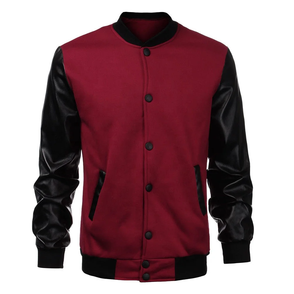 Wool Body, Leather Sleeve Varsity Jacket