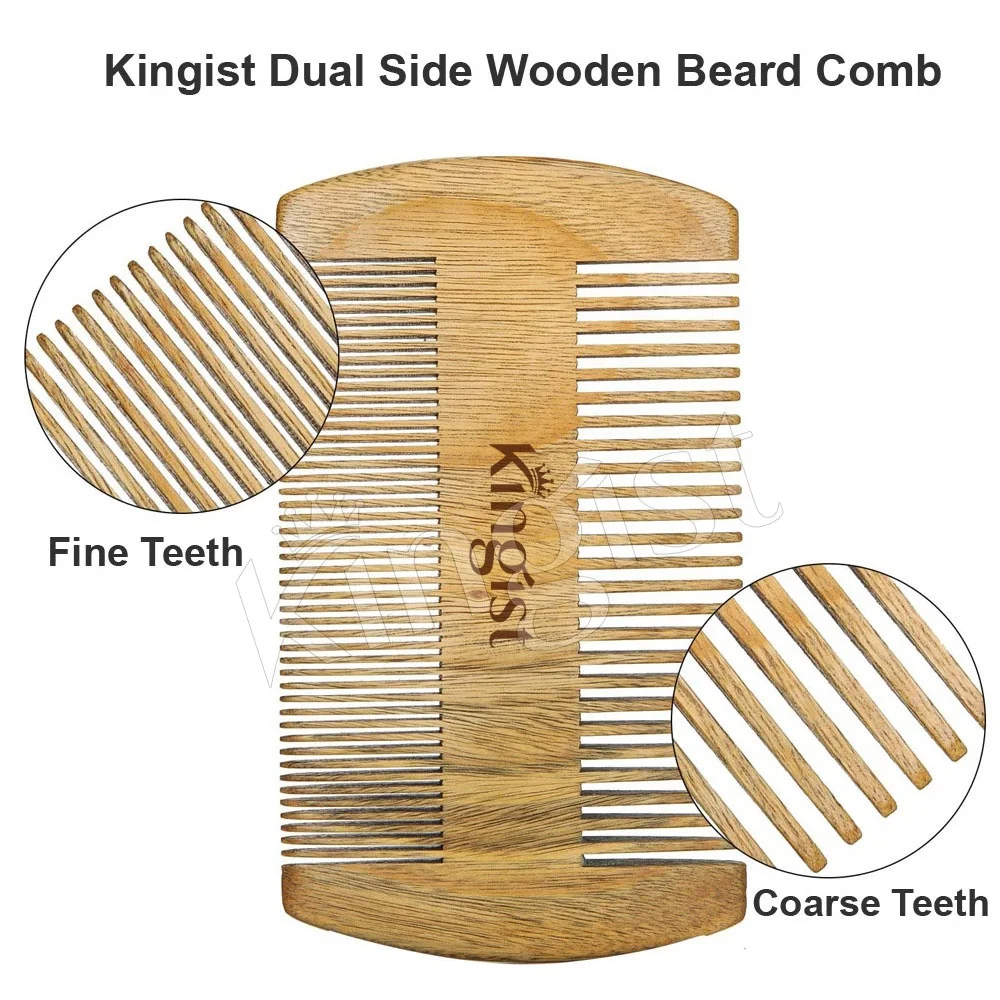 Custom Mens Beard Pocket Comb Beard Grooming Kit Wood Wide & Fine Tooth Beard Comb Kit Wholesale Private Label