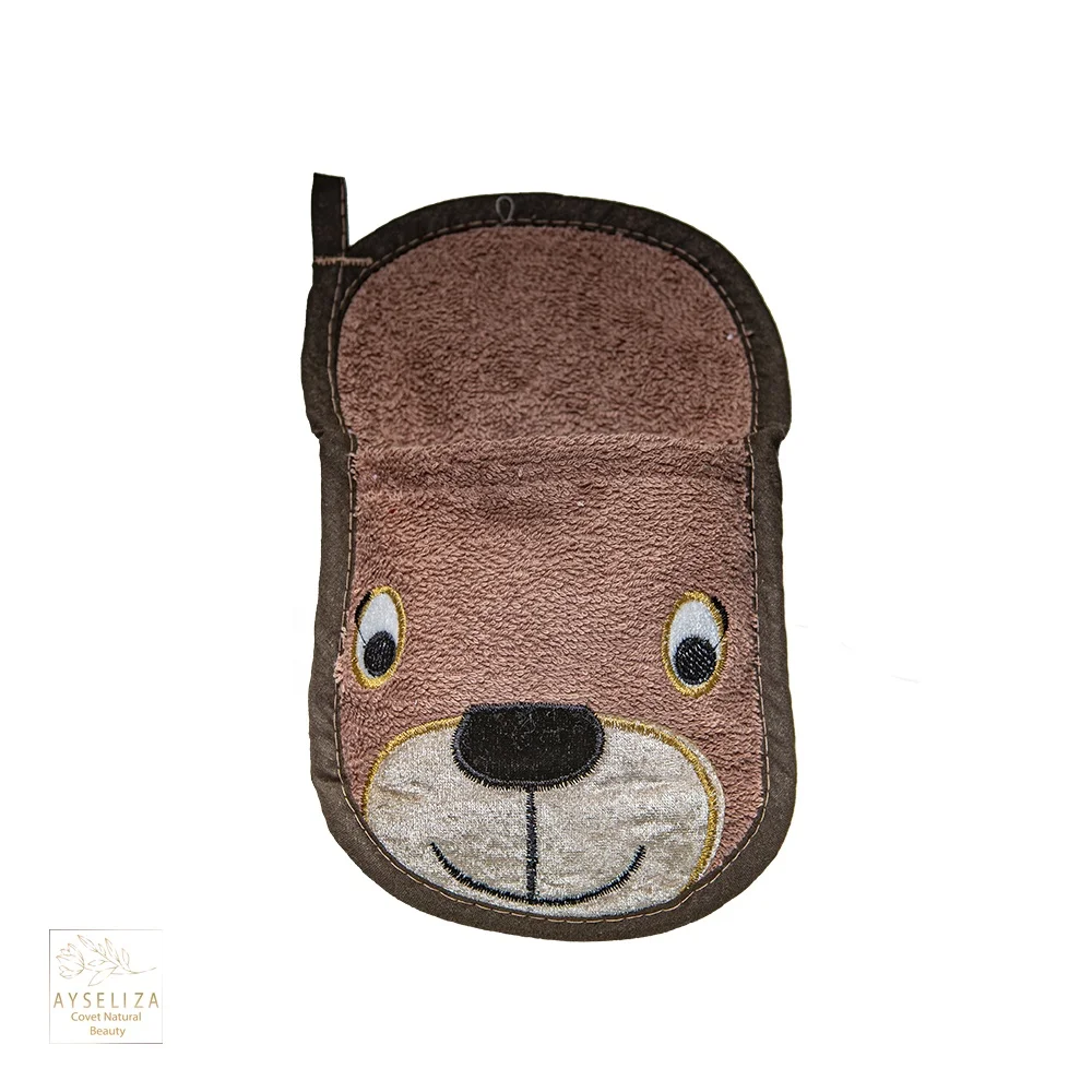 Kids Bath Sponge Set Eco Friendly Baby Body Cleaning Glove Turkish Silk Exfoliating Scrubber Bamboo Morocco Kessa Custom Logo