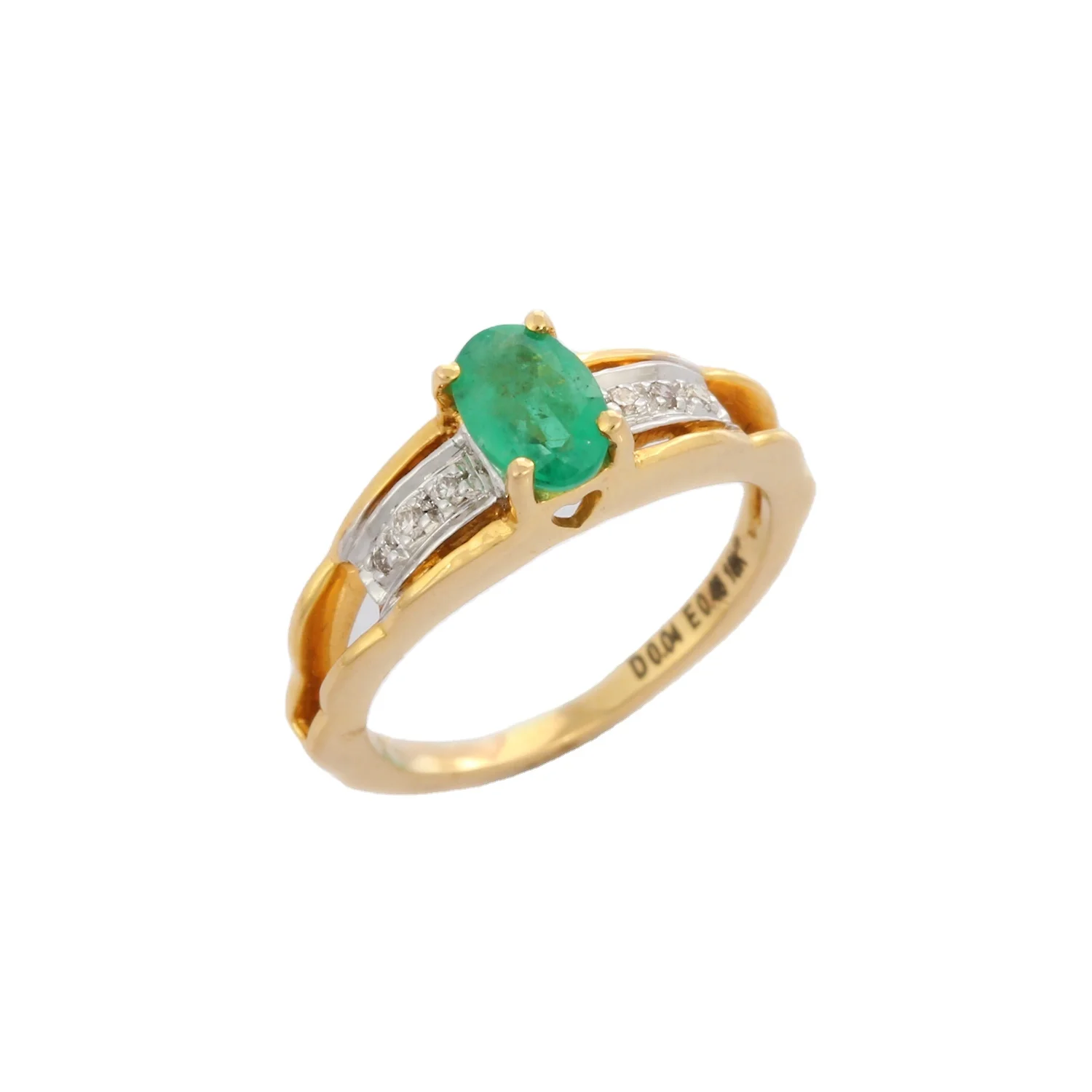 Luxury Jewelry Natural Emerald Diamond Wedding Ring 18K Solid Yellow Gold Finger Ring Fine Jewelry For Men Women