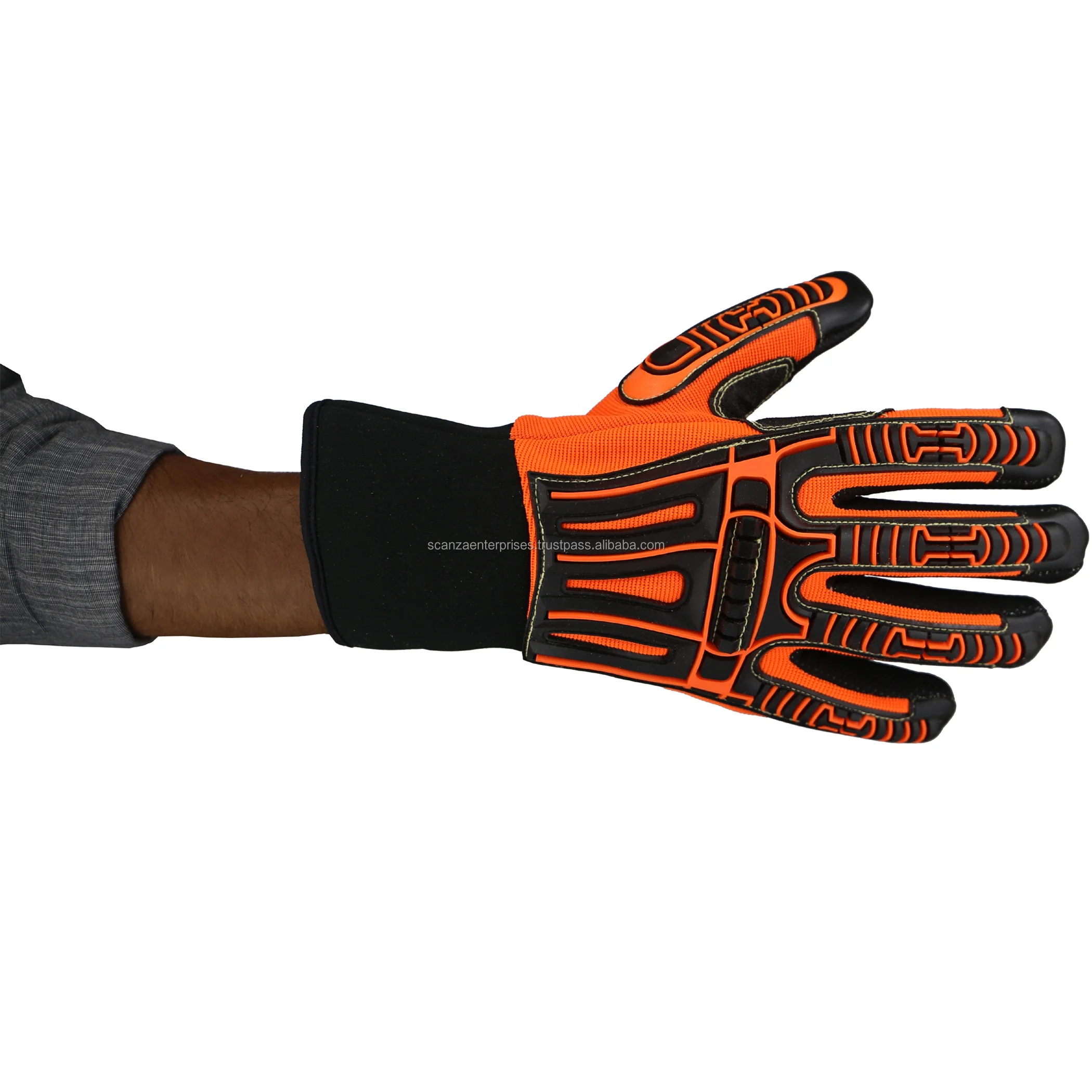 Anti-Slip IMPACT KNUCKLE Safety Leather Gloves Oil & Gas Extraction Gloves