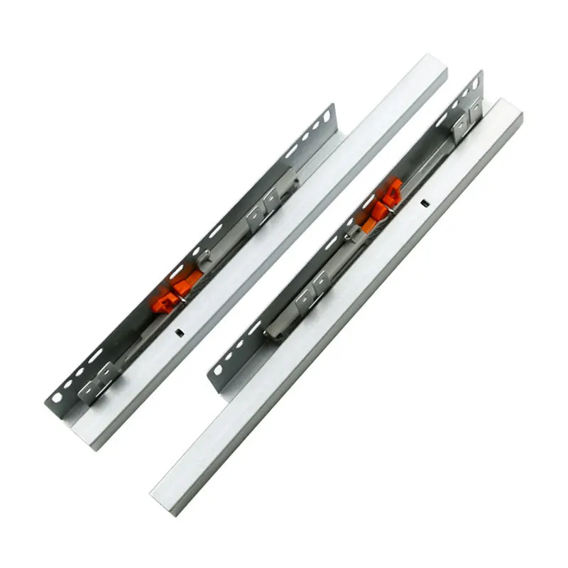 Side-Mounted Two-Section Damping Slide Cabinet Drawer Hidden Track Bathroom Cabinet Side-Mounted Guide Rail Slide