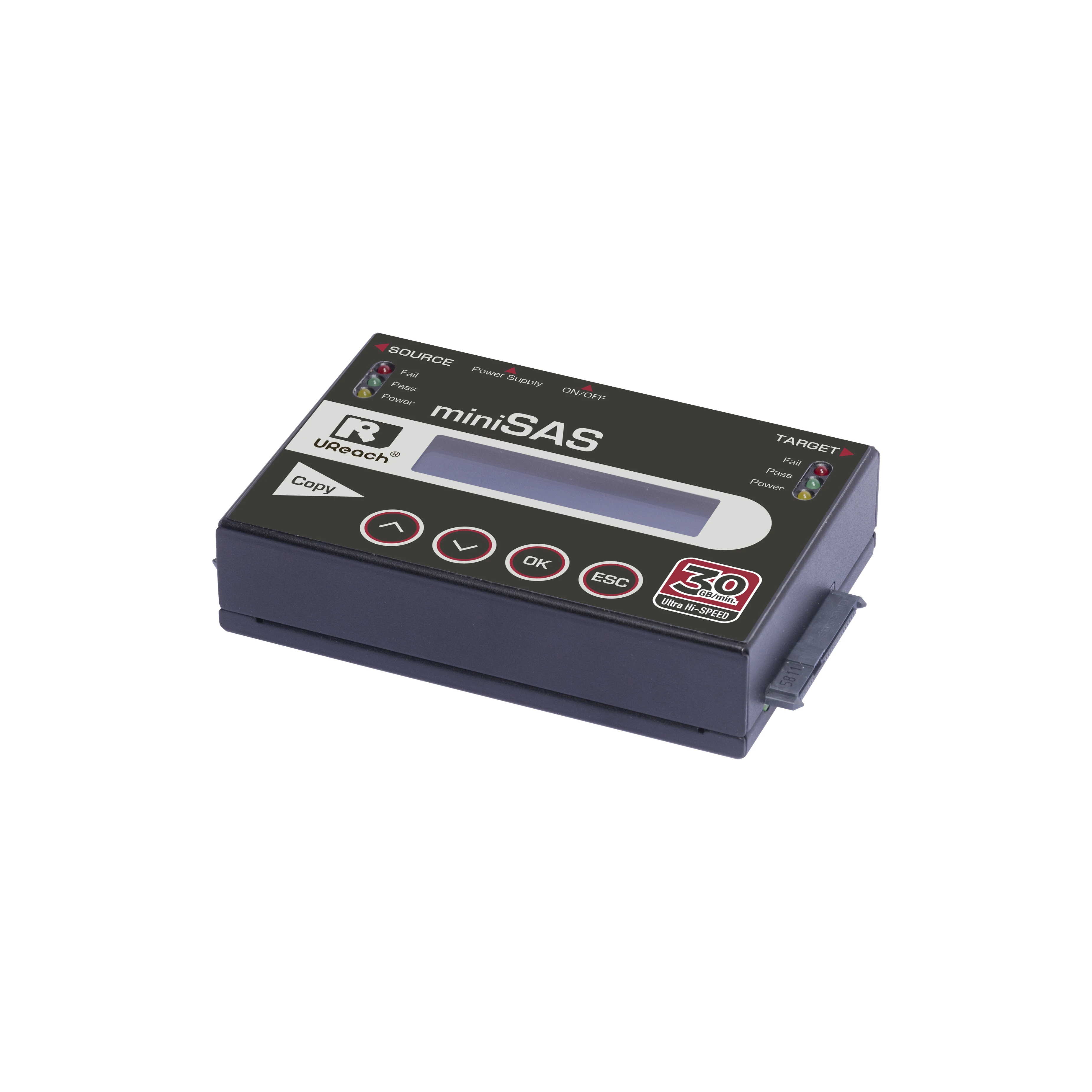 UReach 1 to 1 SAS Hard Disk Duplicator 30GB/min High Speed SAS SATA HDD SSD Copier and Eraser for 2.5 3.5 inch Hard Drive