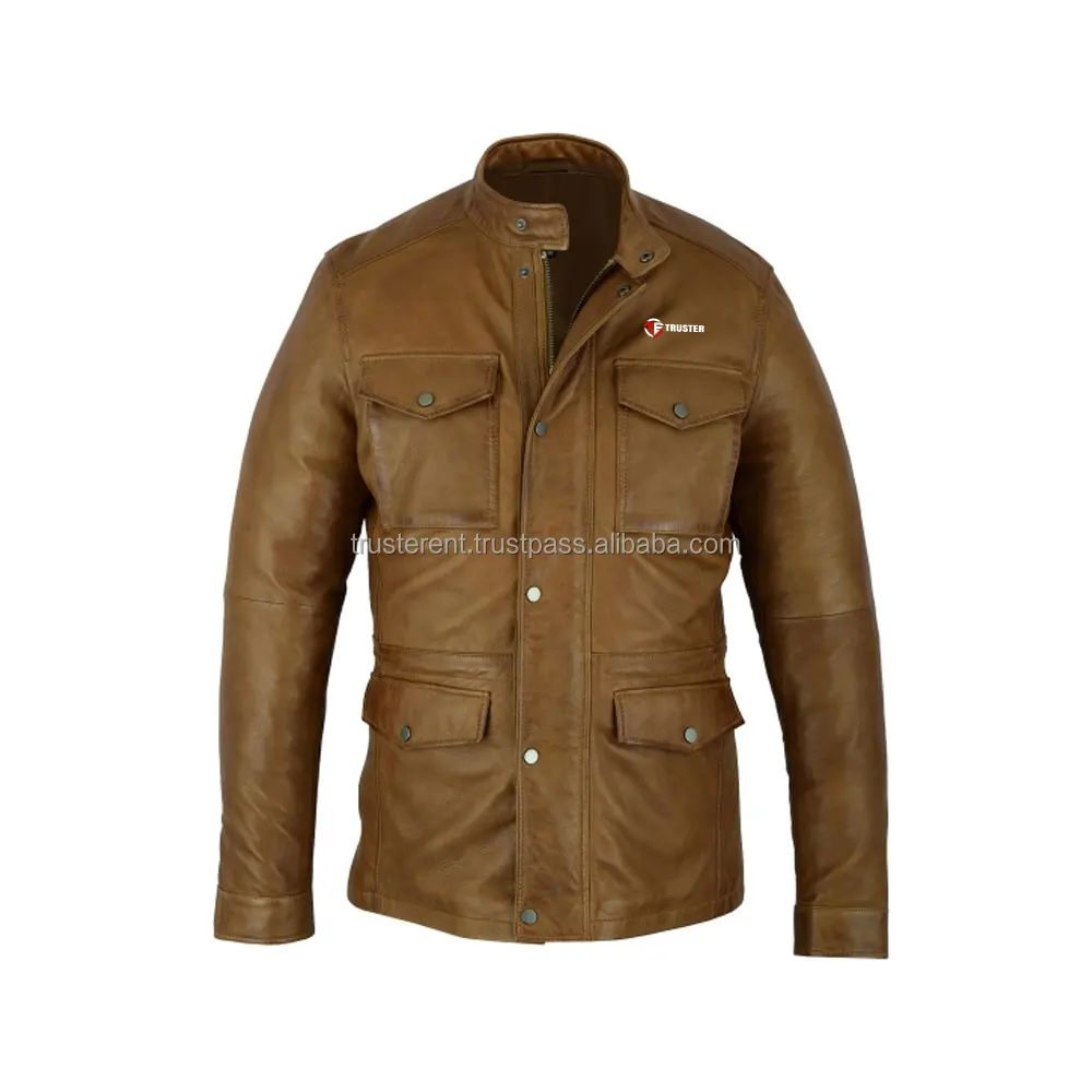 Высококачественная куртка из натуральной кожи оптом новейший дизайн мужская приталенная высококачественной