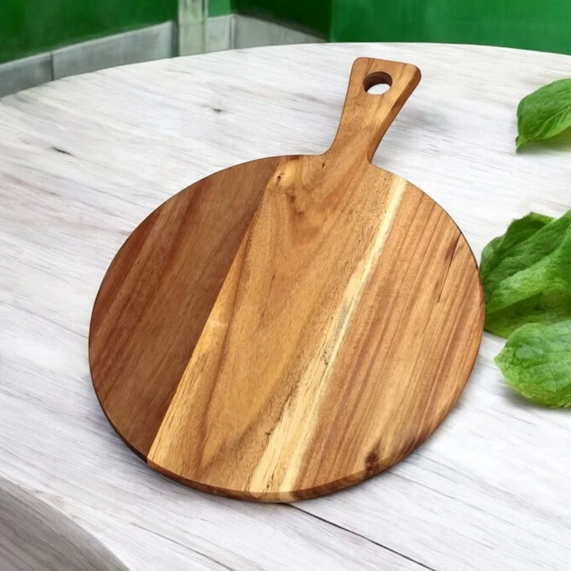 Buy Acacia Wood Chopping Board Anti Bacterial Seasoned with Organic Mineral Oil Rectangle Shape Thick Wooden Cutting Board