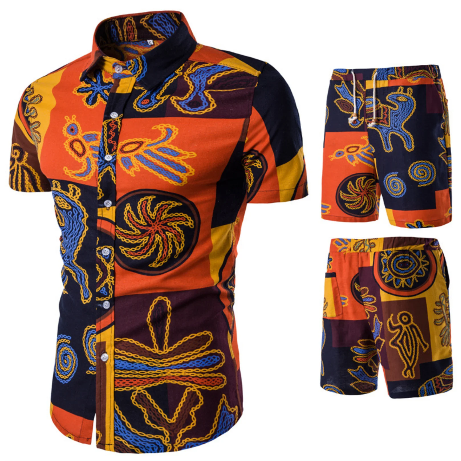 High Quality Wholesale summer sublimation beach shorts custom all over printed floral men hawaiian shirts