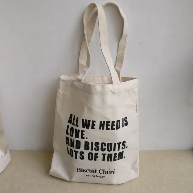 Wholesale promotional printed natural cotton canvas tote shopping bag