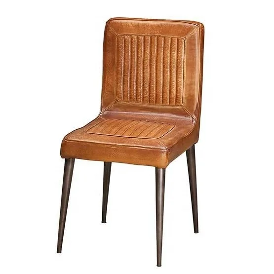 Винтажный кожаный стул Индийский ресторан кафе паб мебель для отеля Jodhpur промышленный деревенский обеденный