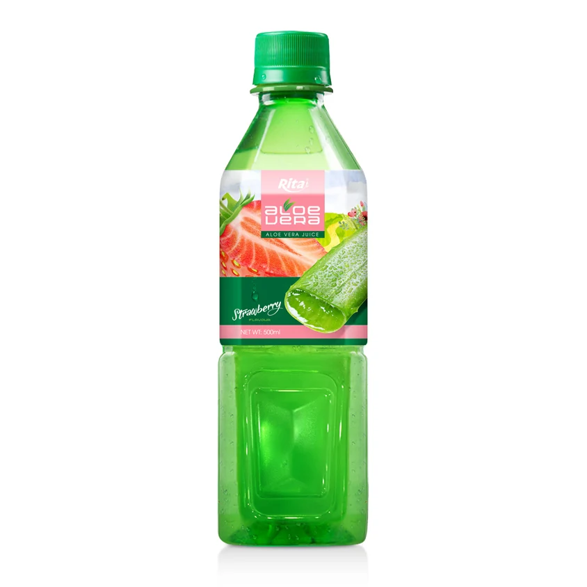 Modern Factory OEM/ ODM Healthy Drink Aloe Vera Soft Drink 500 ml Pet Bottle Aloe Vera Juice With Strawberry