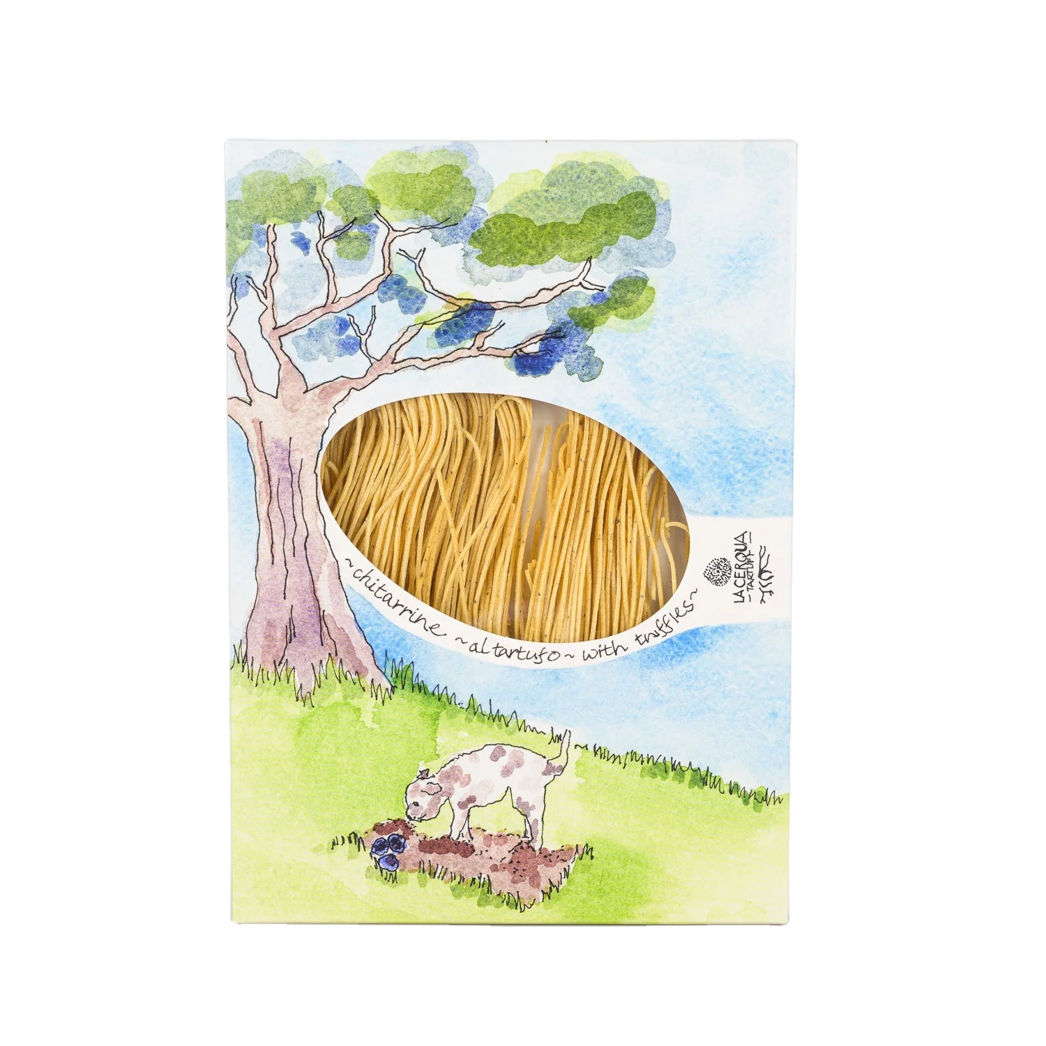 Finest Quality Italian Chittarine Pasta with Black Summer Truffles Made in Italy Whit Genuine Italian Truffles