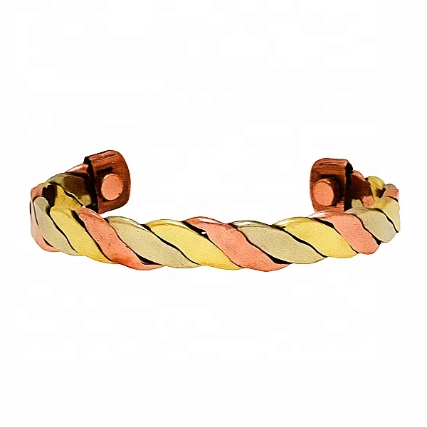 High Quality Handicrafts Three Metal Copper Brass Steel Bracelet With Brass Twisted Wire 3 Color Manufacturer from India