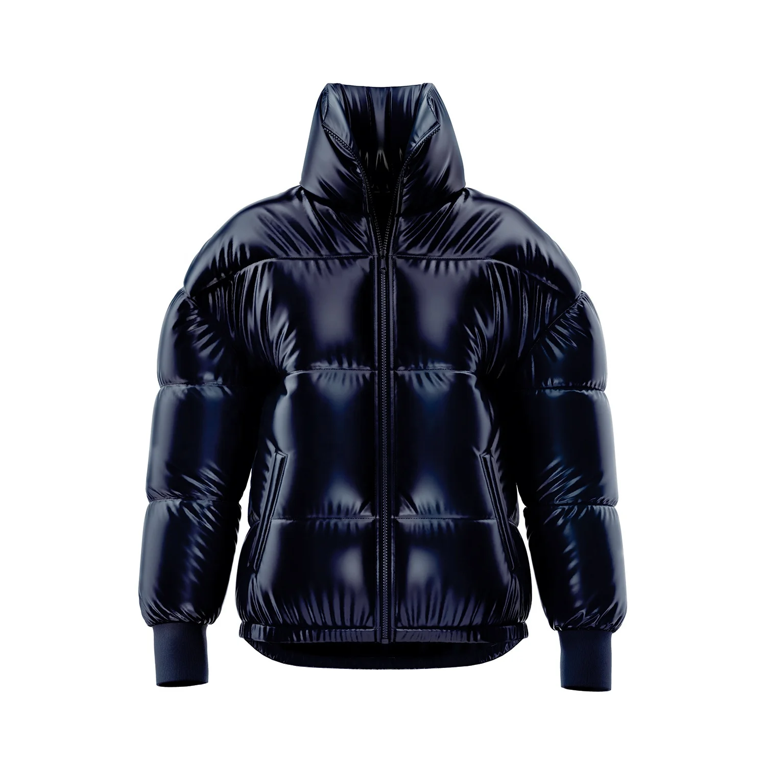 Best Quality Unisex Waterproof Winter Puffer Jacket Fashionable Yellow Padded Polyester Coat with Zipper Closure for Snow