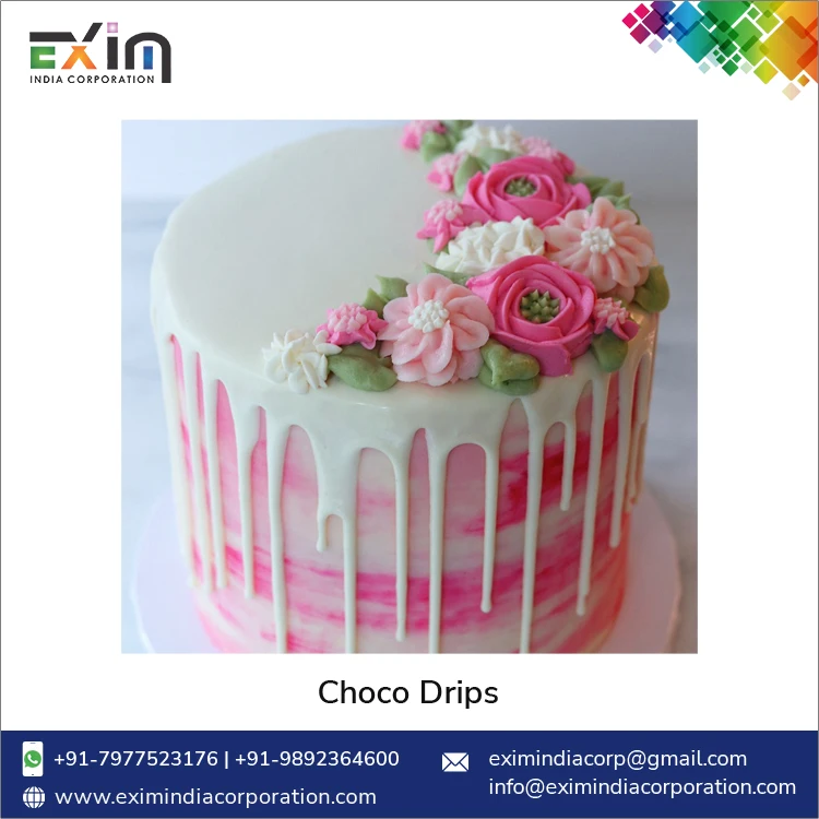 Superlative Quality Food Grade Pearl White Color Cake Decoration Choco Drips from Genuine Wholesale Exporter