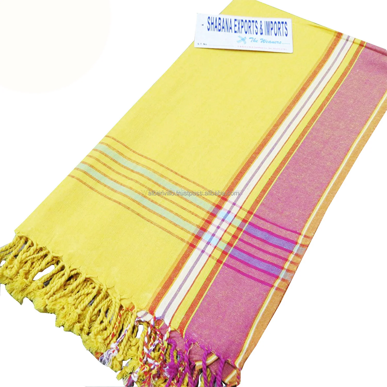 100% Cotton Kikoy Beach  Golf Towel Designer Promotional Kikoy Fabric Beach Pareo Towel Kenyan from Indian Supplier
