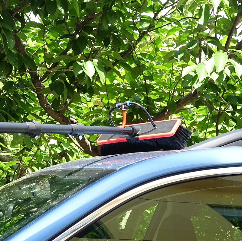 Lightweight solar panel cleaning pole with position-locking mechanism