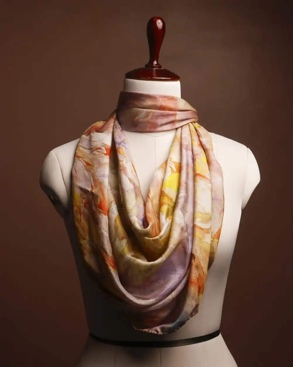 Handmade Mul berry Silk Stole for Women style Printed with Floral Pattern Customized Design from India