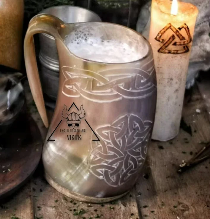 Viking Authentic Style Drinking Horn Mug Premium Quality Natural Craft Made in India