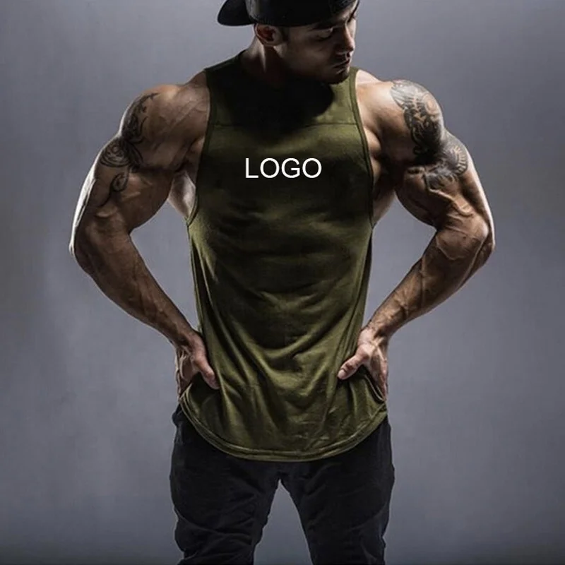 2022 New Men Bodybuilding singlet Vest Gym Sleeveless T Shirt Blank Fitness Clothing Plain Tank Top Sportswear Stringer Vest