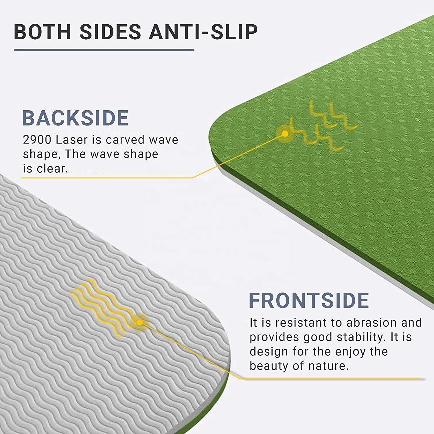 Quality Weighted Popular Yoga Mat Matt Eco-Friendly Material 12 Non-Slip Yoga Pilates Fitness at Home & Gym Twin Color Yoga Mat