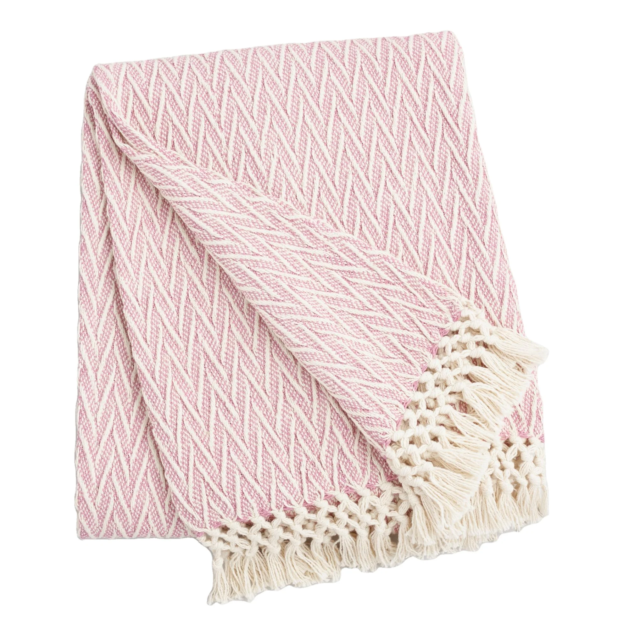 Wholesale 2024 New Designer Woven 100% Cotton Throw Blanket Printed Pattern for Bed Sofa Use in Home Office Picnic