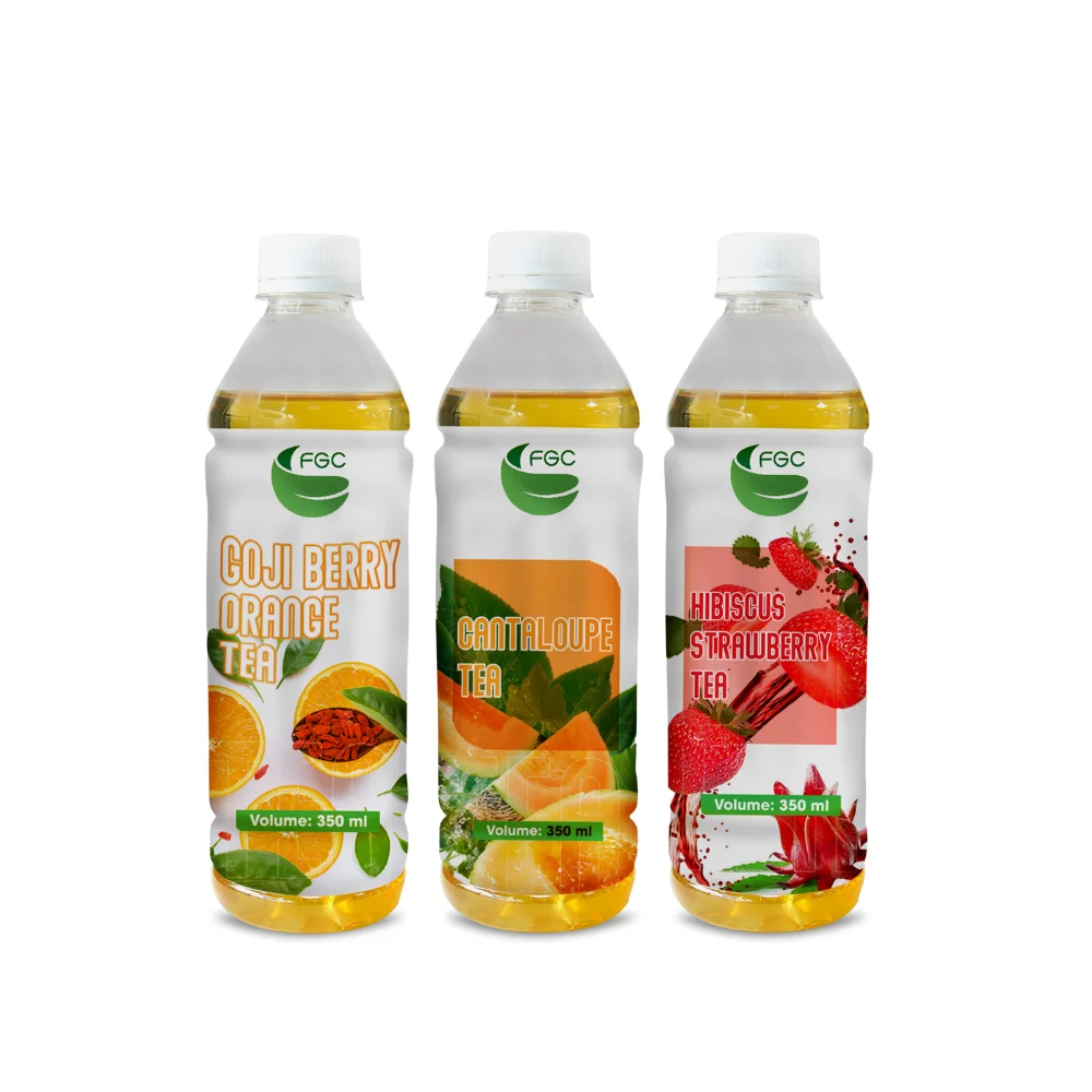 Wholesale Price Custom Label Tea Drink Refreshing Blended Tea 330ml Plastic Bottle Soft Drinks Wholesale Cantaloupe Tea