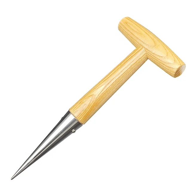 planting drill soil auger hand tool seed planting garden tool garden auger drill wooden handle planting garden seed drill hole
