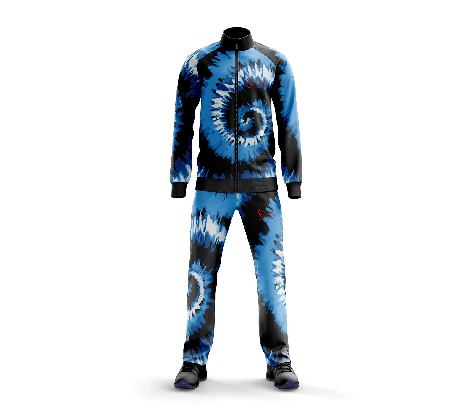High Quality tie dye slim fit men fashion tracksuit with customize logo and design Two Piece Set Women Jogging Suits Sportswear