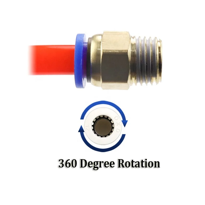PC Male Connector PC4-M5 PC4-01 PC4-02 PC4-03 Brass Pneumatic Fitting Straight Push Fitting Pneumatic Pu Tube Fittings