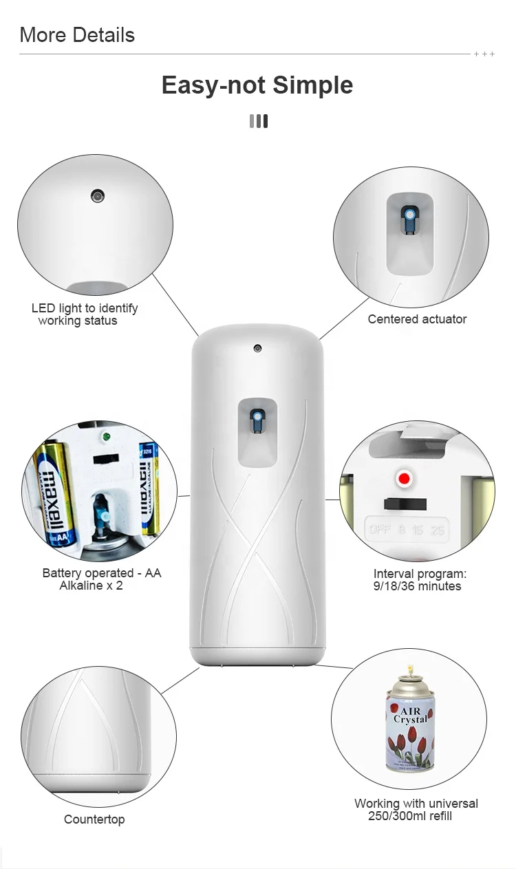 2024 CE fragrance air freshener dispenser automatic spray wall mounted small automatic air freshener  for star hotel home