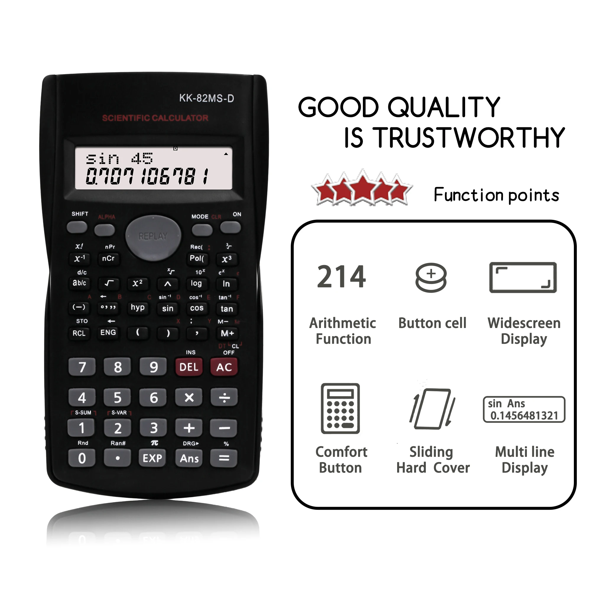Mathematics calculator 82MS 240 Calculadora Cientifica scientific calculator for student 10+2digits LCD display