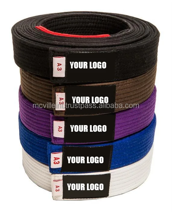  Высококачественный 100% хлопковый ремень для каратэ индивидуальный многоцветный с вышивкой боевых искусств тхэквондо черный