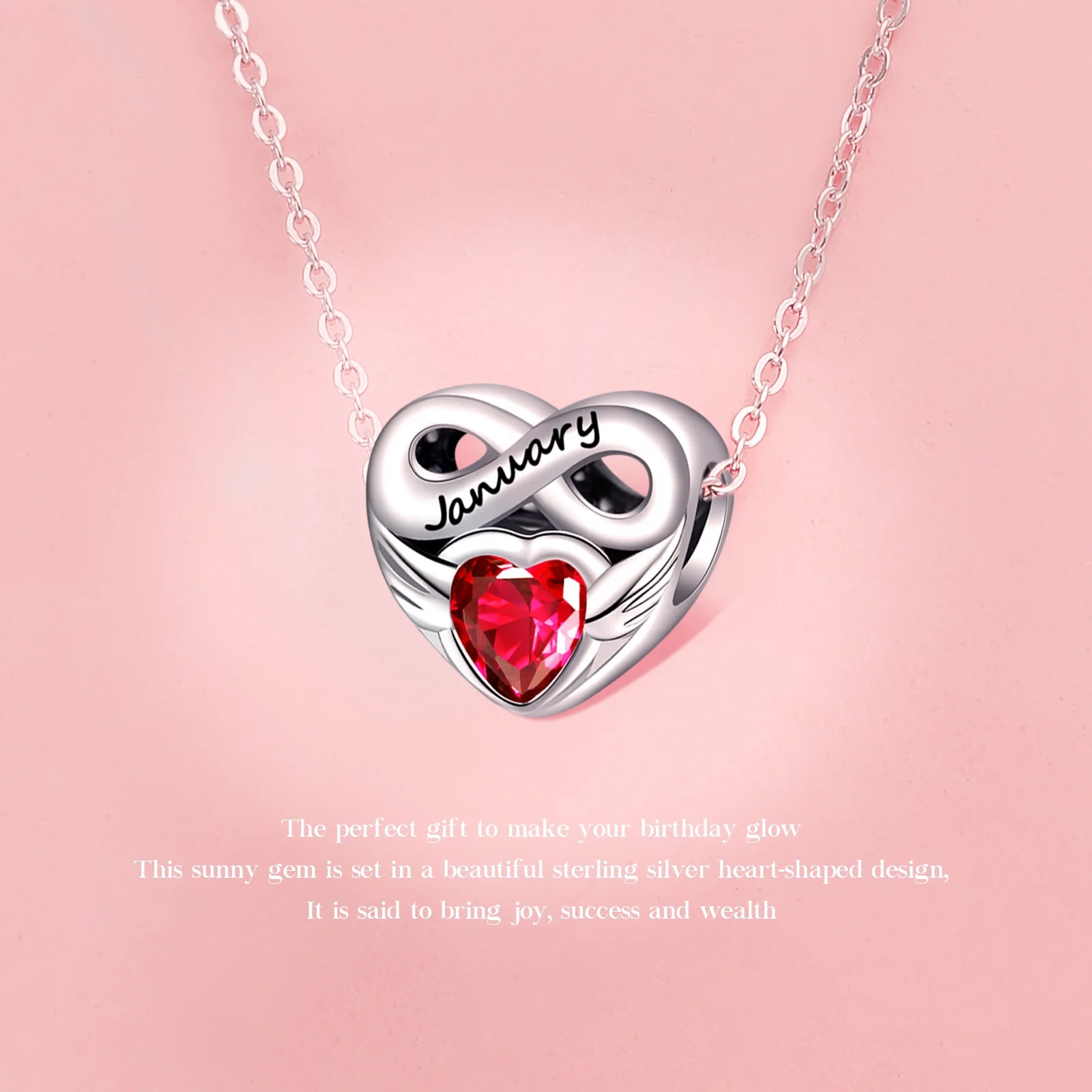 Original Birthstone Heart Charms Compatible With Bracelet  pandora Genuine 925 Sterling Silver For Women Jewelry DIY Making