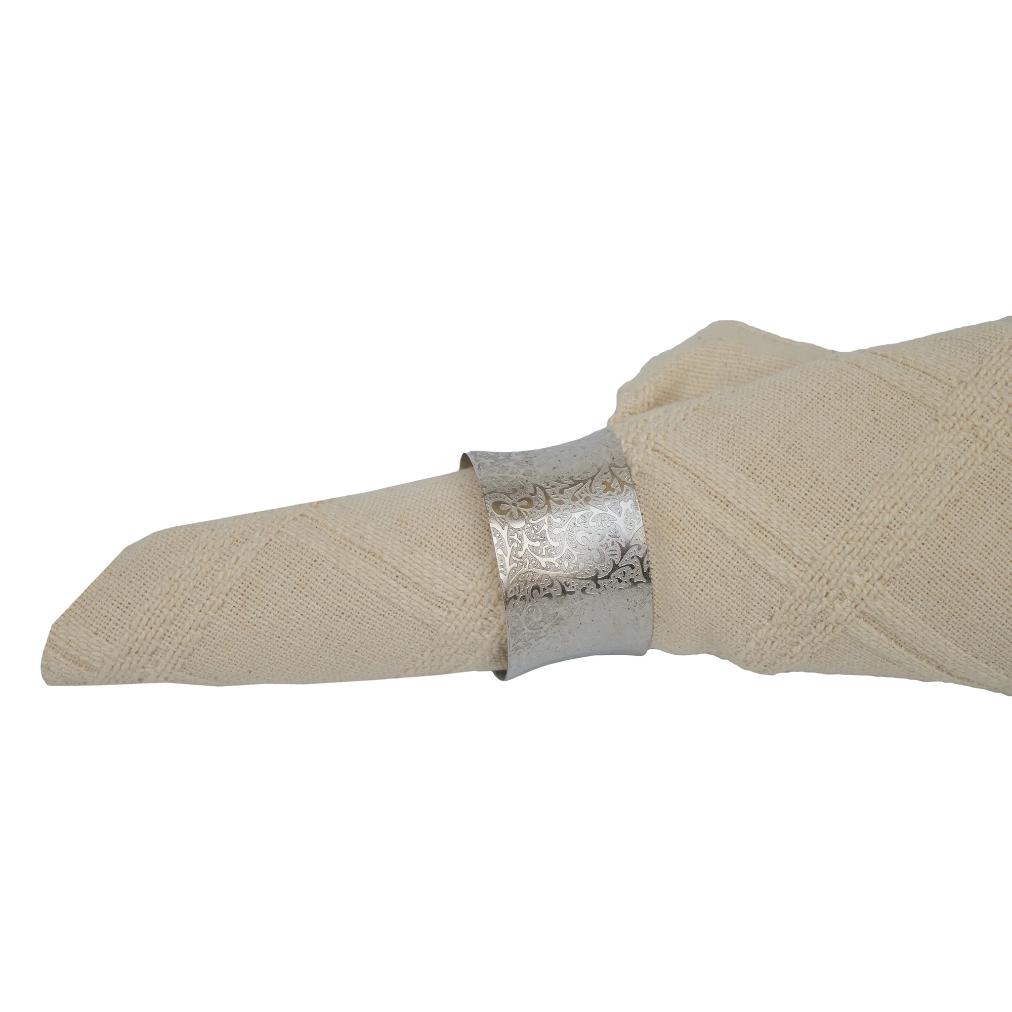 A Classic but Simple Napkin Ring Round in Shape Features a Role Design Wedding Party Hotel Table Decor Supplies Napkin Holder