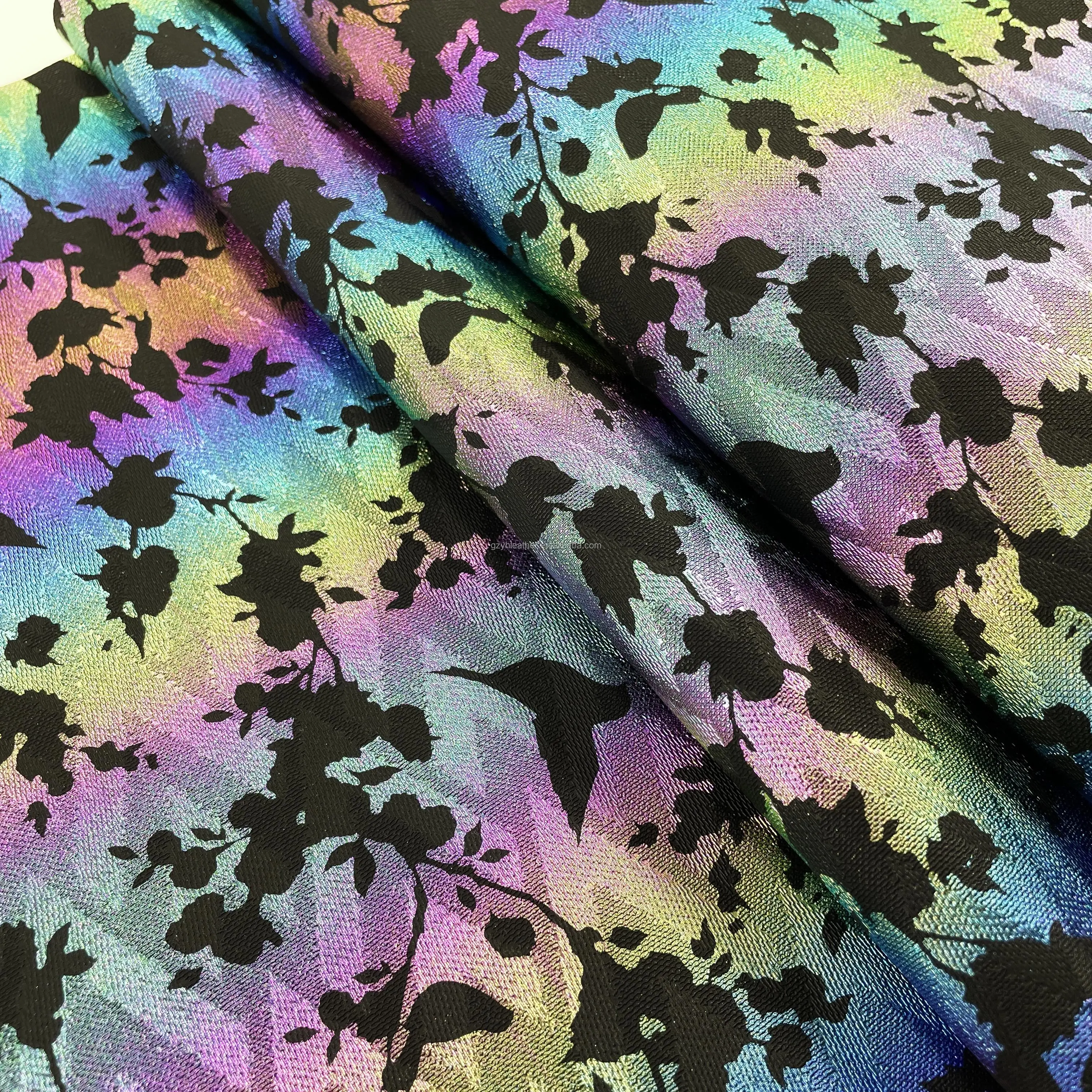 Colorful PVC Leather Fabric Bird Flower Print Design Waterproof Rexine Fabric Sandal Shoes Handbags Furniture Craft Use Made
