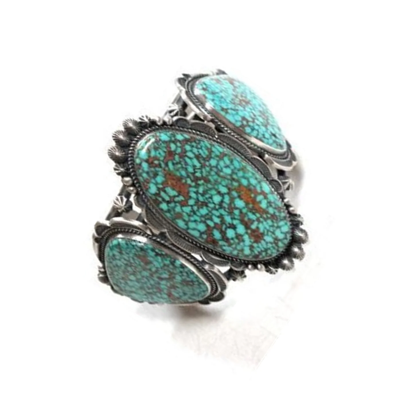 Natural Turquoise Gemstone Bangle Ethnic Cuff Bracelet 925 Sterling Silver Jewelry