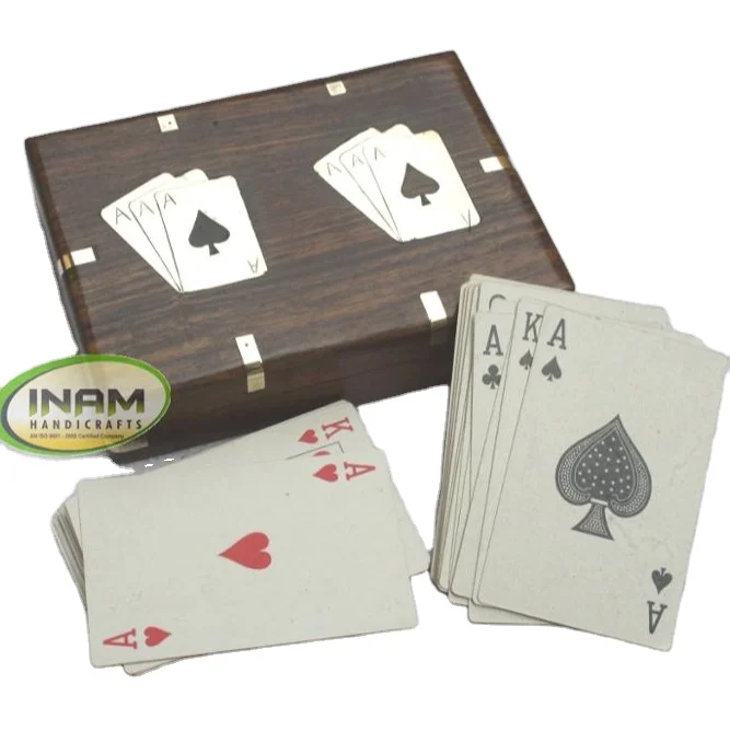 Премиум-Качества эксклюзивный дизайн sheesham деревянная коробка с игральными картами/коробка Размер 6x4 5 дюйм (ов)