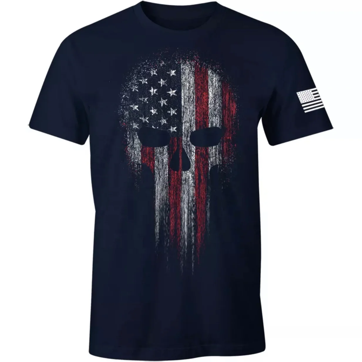 Wholesale Custom High Quality Skull Screen Printing cotton T-Shirt Men custom T-Shirt