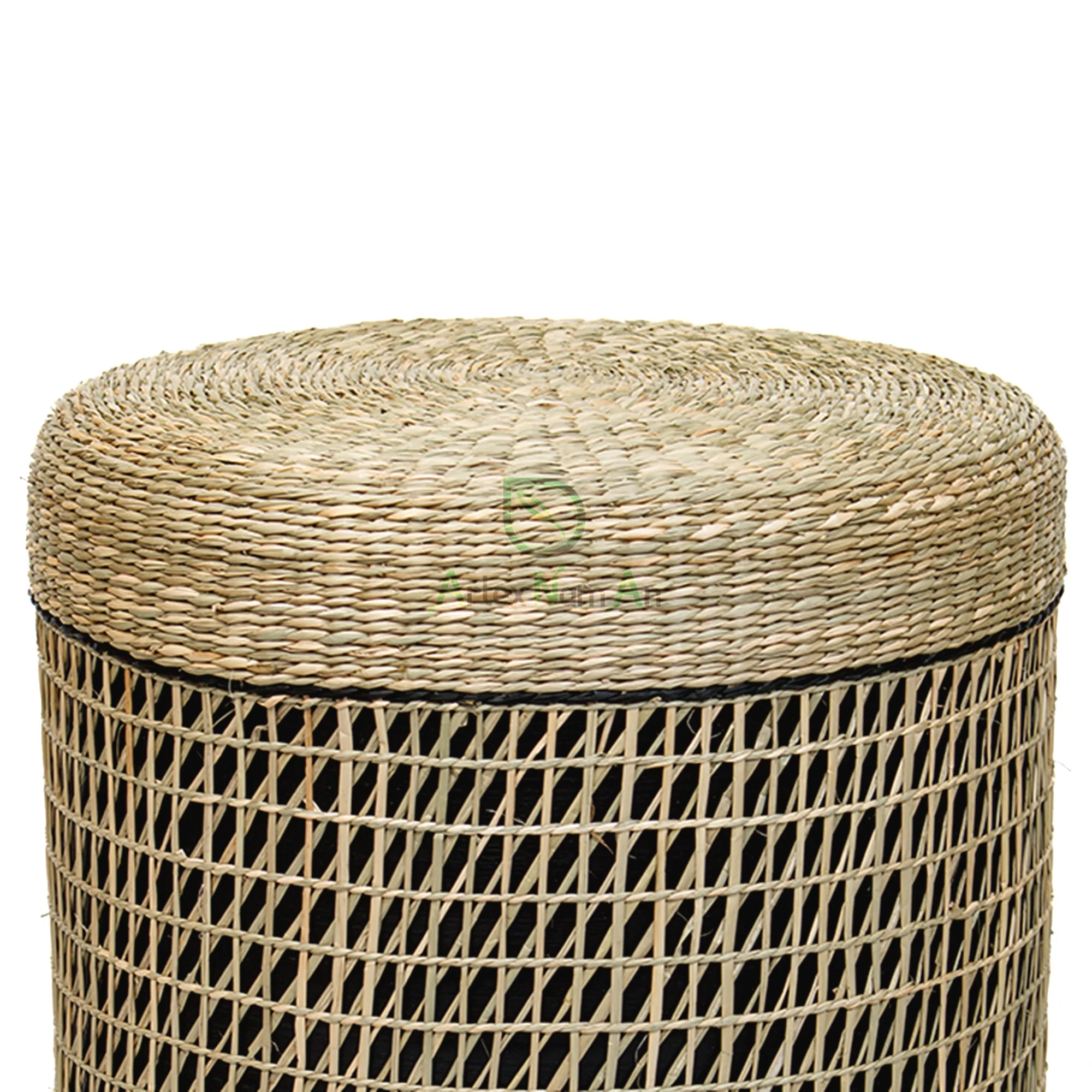 Small Round Bamboo Straw Art Carton Box Abstract Bamboo & Seagrass Support Rope Bamboo and Rattan Handicraft Plant Fiber TT30%