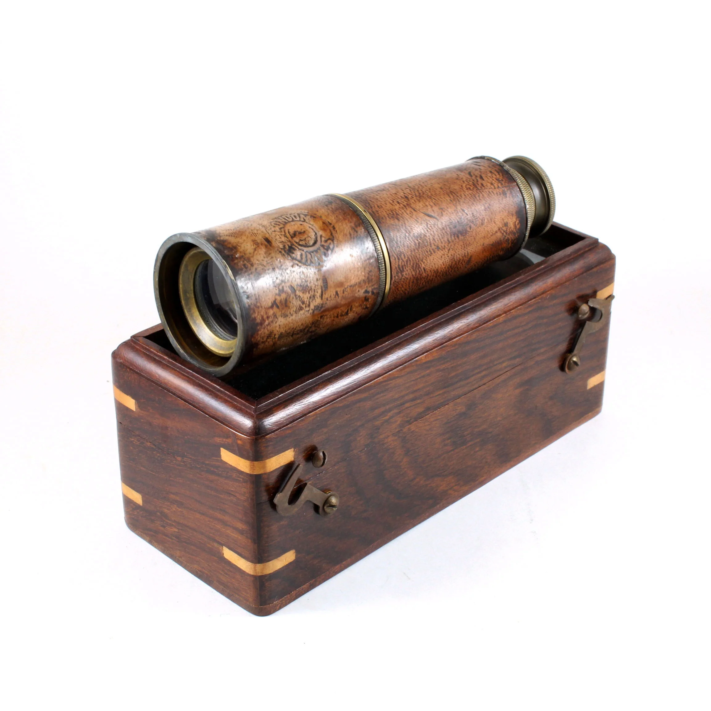 multi-functional Telescope Brass Nautical Antique Spyglass Vintage Marine Pirate Leather Maritime Scope Monocular