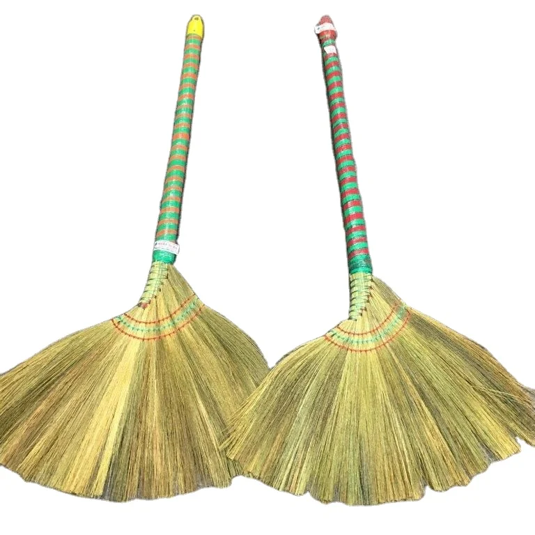 Vietnamese Soft Grass Broom with Long Plastic Handle Home Usage Cheap Price Export from Vietnam