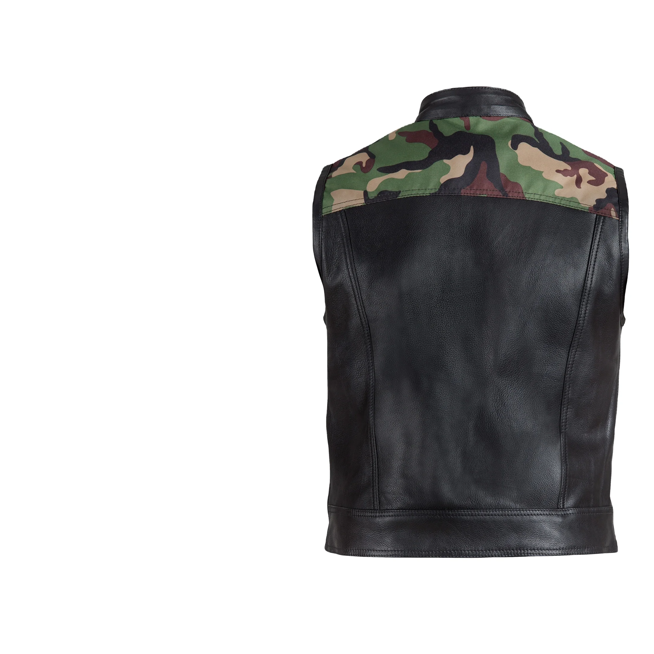 Wholesale Motorcycle Fashion Vest Jacket/Leather Biker Black Leather Vest-Classic Waist Coat top quality men leather vest