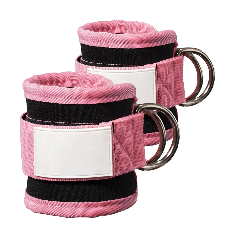 Adjustable Pair High Quality D Ring Gym Fitness Leg Training Ankle Strap Cuffs Gym Fitness Ankle Straps