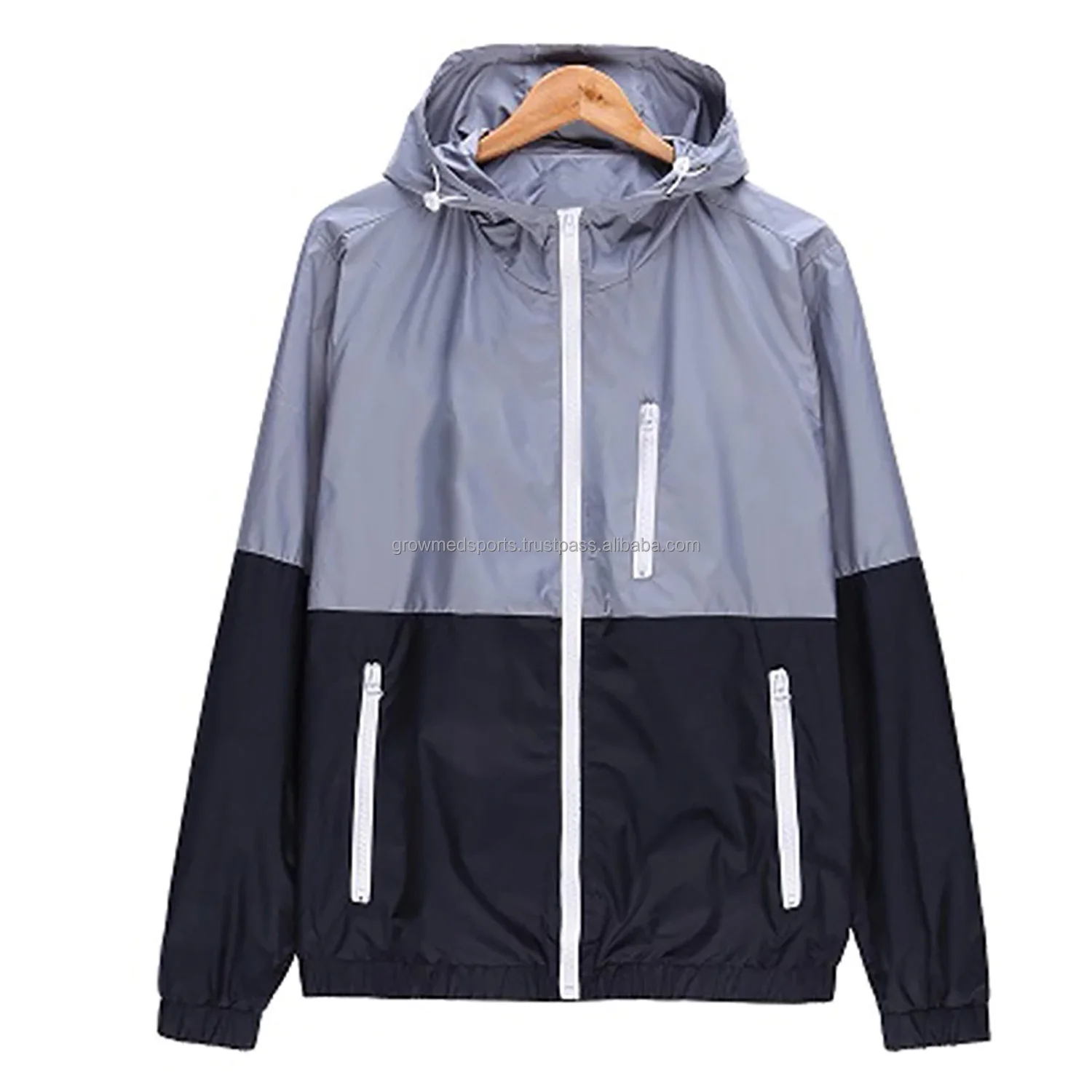 Men Loose Windbreaker Zipper Jacket Latest Design Casual Wear Men Patchwork Jackets