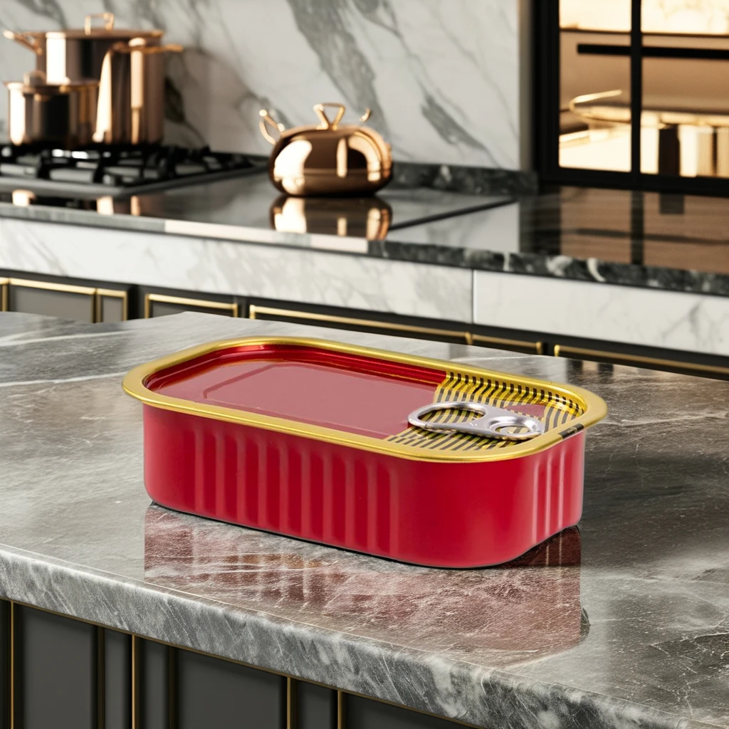 Tinned Tuna Salmon Milk Juice Square Food Grade Easy Open Cap Sardine Fish Tin Food Cans